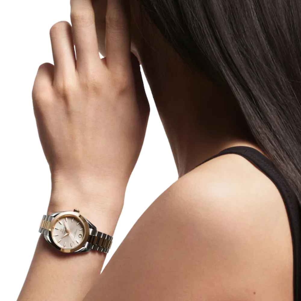 Seamaster Aqua Terra 150M 30 mm, steel ‑ Moonshine gold on steel ‑ Moonshine gold Ref. 220.20.30.20.02.001 - Image 3